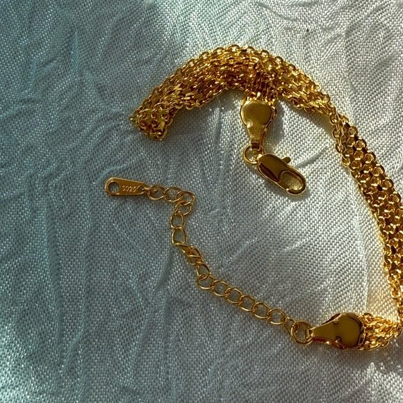 Elegant 18K Gold Sterling Silver 925 Chain Bracelet - Picture 9 of 12